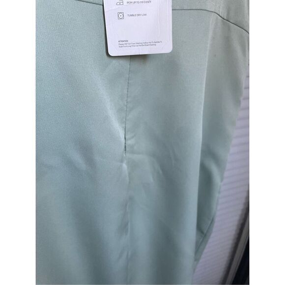 NWT CMZ 2005 Women’s V neck Spaghetti strap Midi Cocktail Dress 8/10 Mint Green - Picture 16 of 16